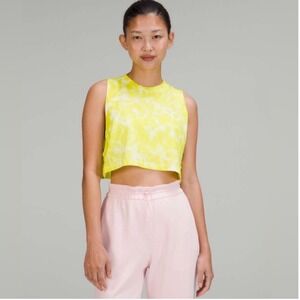 Lululemon All Yours Crop Tank Marble Dye Highlight Yellow LW1DEXS 12 New